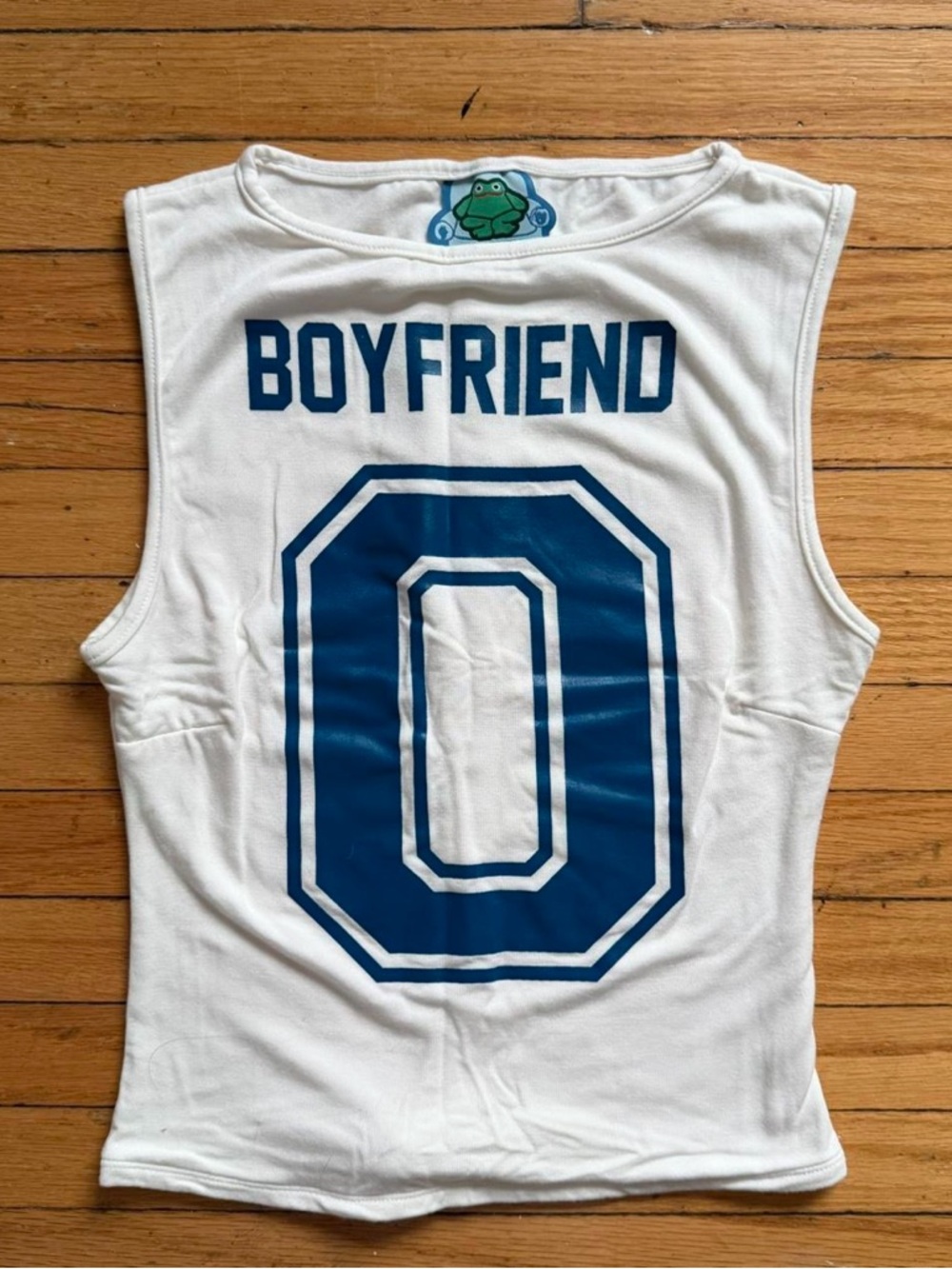 O'Mighty 0 Boyfriend Tank Top White & Blue